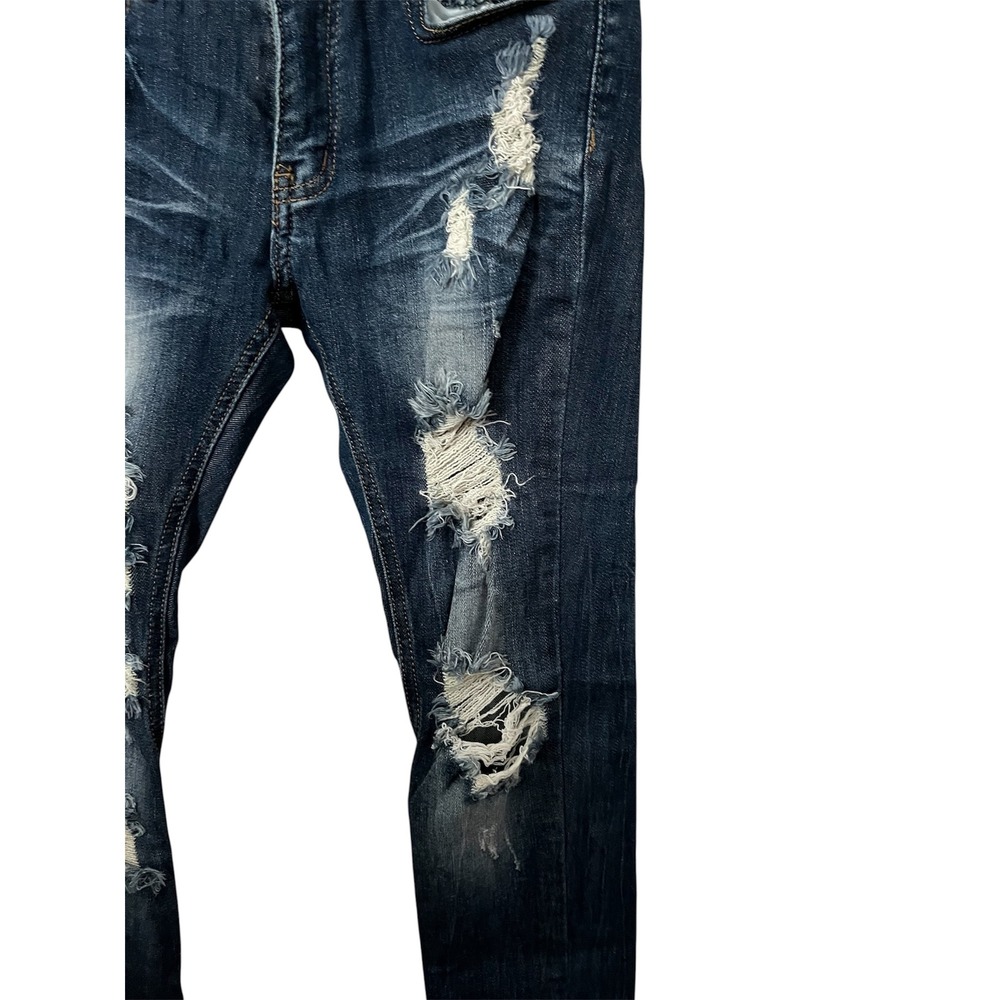 Machine Distressed Jeans Size 7 - Picture 4 of 9